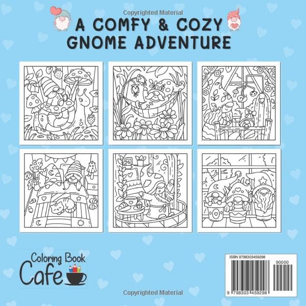 Comfy Gnomes: Cute & Comfy Coloring Book for Adults and Teens