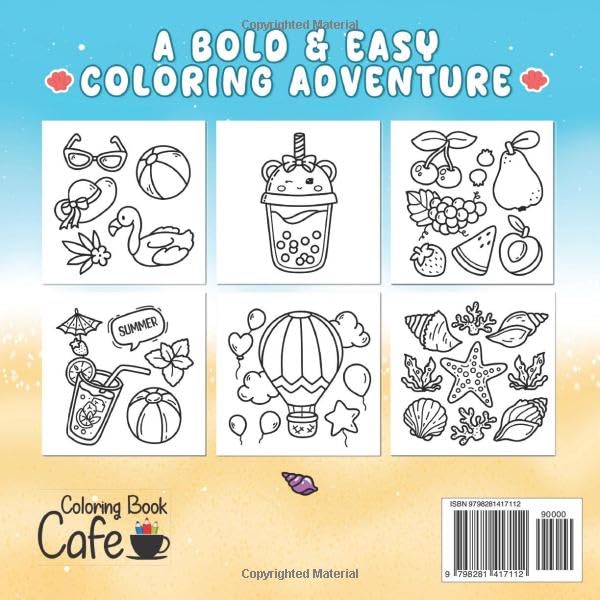 Cozy Summer: Bold & Easy Coloring Book for Adults and Teens