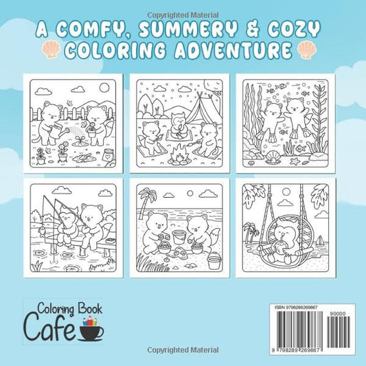 Comfy Summer: Cute and Cozy Coloring Book for Adults & Teens